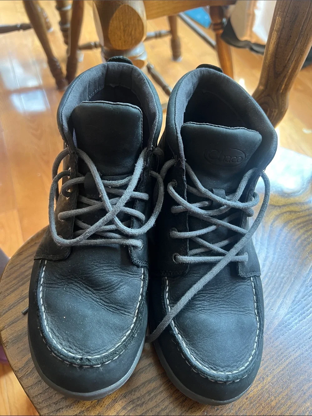 Chaco Kids Black Lace-Up Moc Toe Boots